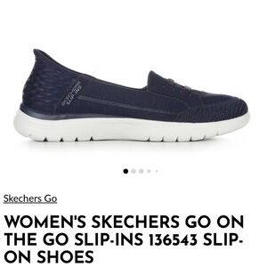 Skechers Women 12 Navy Slip-On Sneakers Go On The Go Flex memory foam Boat Shoes